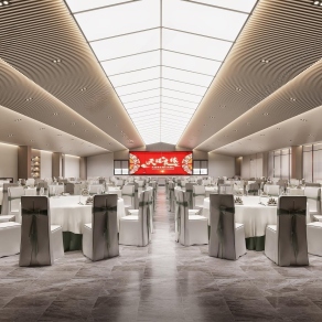 现代酒店宴会3D模型下载